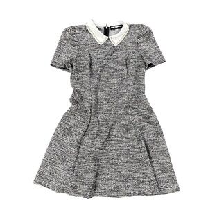Karl Lagerfeld Paris Tweed Dress Size 14 Peter Pan Collar Embellished